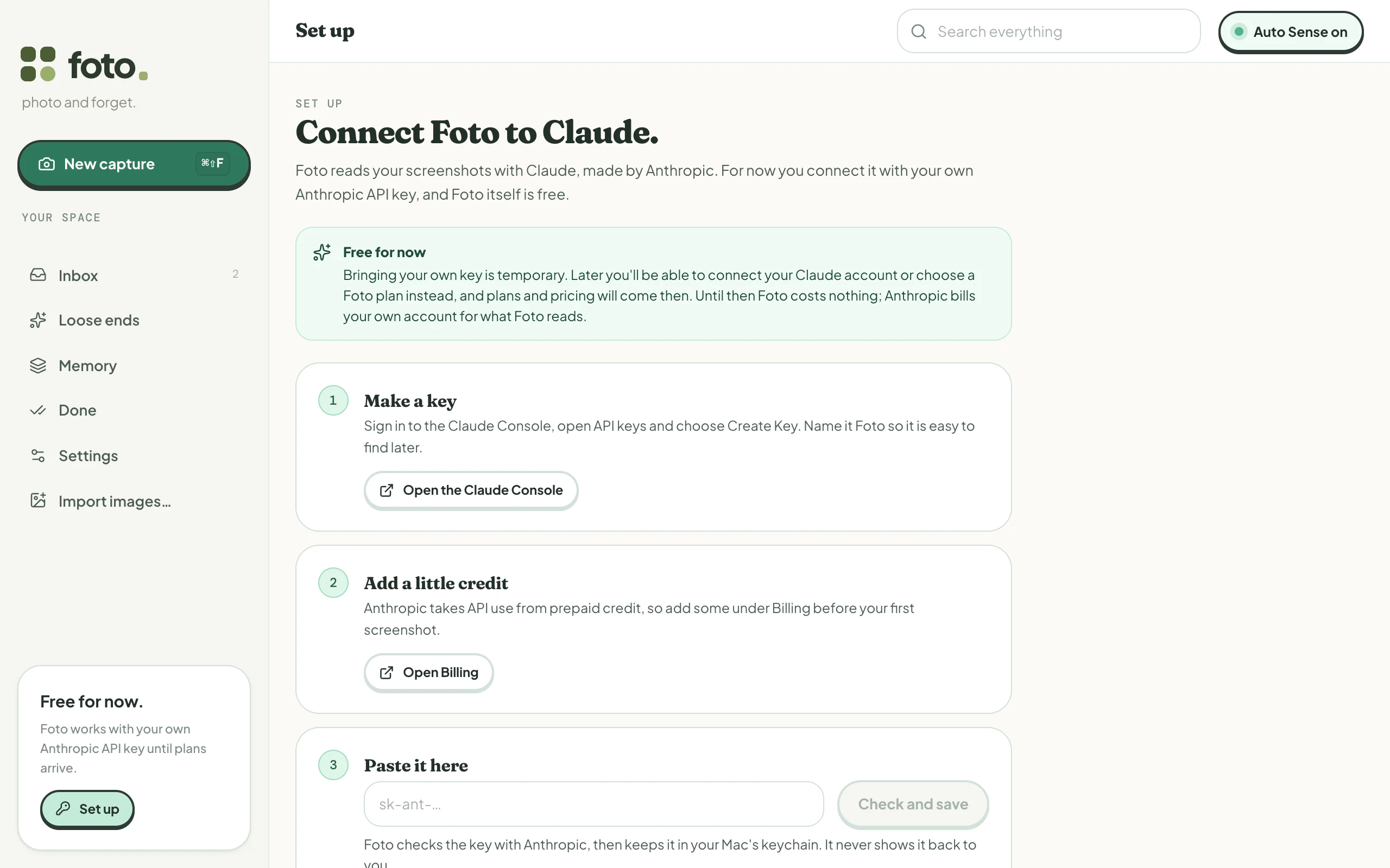 Foto's Set up page: make a key, add a little credit, paste it here.